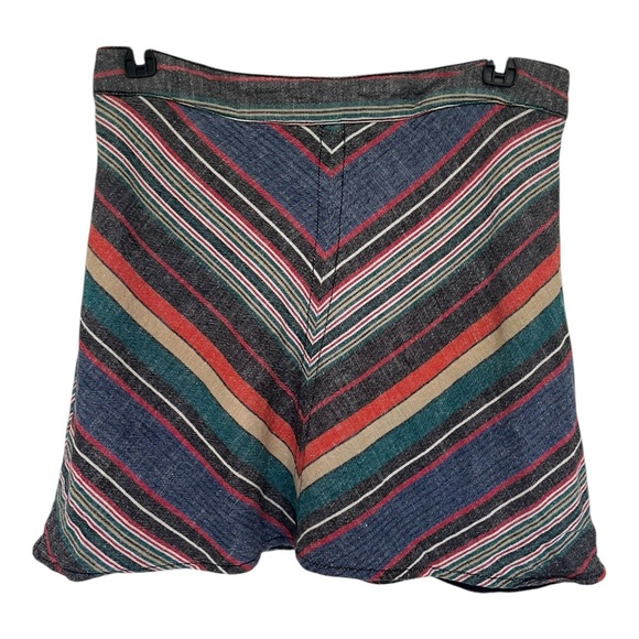 Free People Yours Truly Multicolor Chevron Stripe Mini Skirt Size 4 Boho Retro - Picture 2 of 9